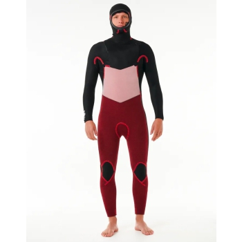 RIP CURL DAWN PATROL 6/4 MUTA INVERNALE CHEST ZIP CON CAPPUCCIO