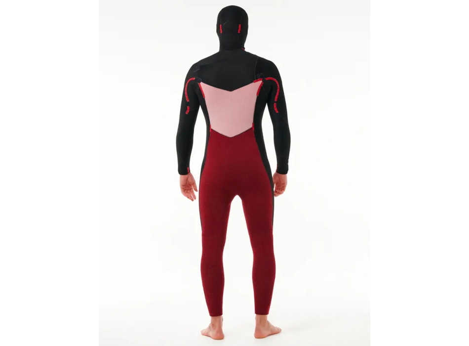 RIP CURL DAWN PATROL 6/4 MUTA INVERNALE CHEST ZIP CON CAPPUCCIO