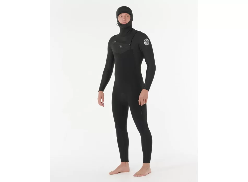 RIP CURL DAWN PATROL 6/4 MUTA INVERNALE CHEST ZIP CON CAPPUCCIO