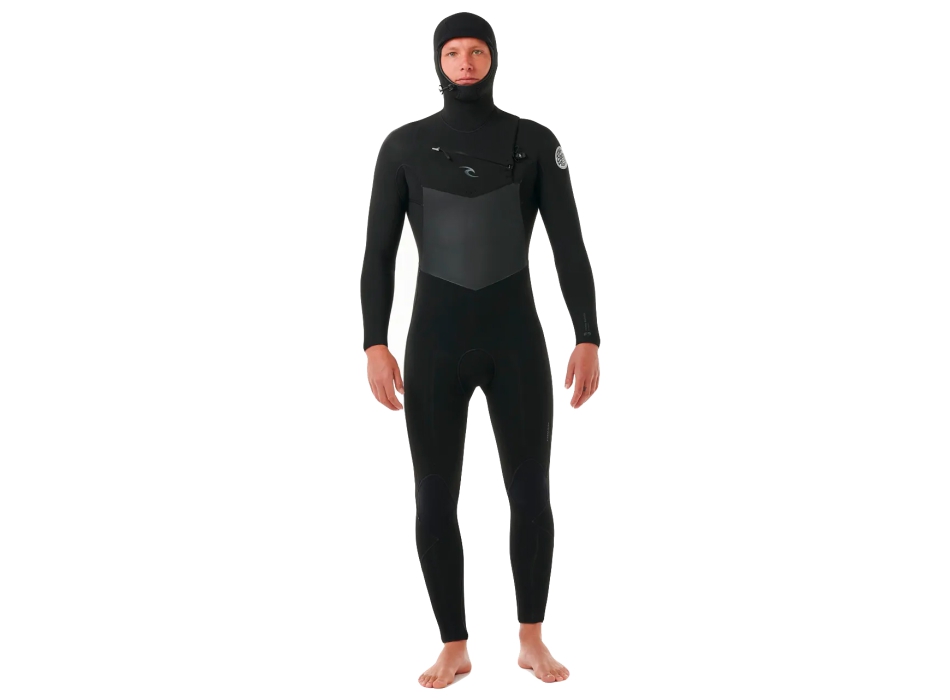 RIP CURL DAWN PATROL 6/4 MUTA INVERNALE CHEST ZIP CON CAPPUCCIO