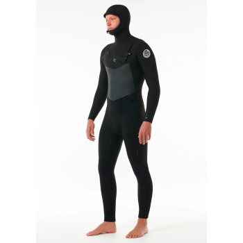 RIP CURL DAWN PATROL 6/4 MUTA INVERNALE CHEST ZIP CON CAPPUCCIO
