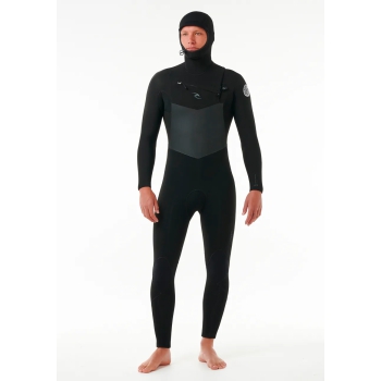 RIP CURL DAWN PATROL 6/4 MUTA INVERNALE CHEST ZIP CON CAPPUCCIO