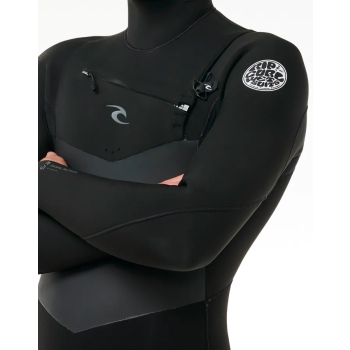 RIP CURL DAWN PATROL 6/4 MUTA INVERNALE CHEST ZIP CON CAPPUCCIO