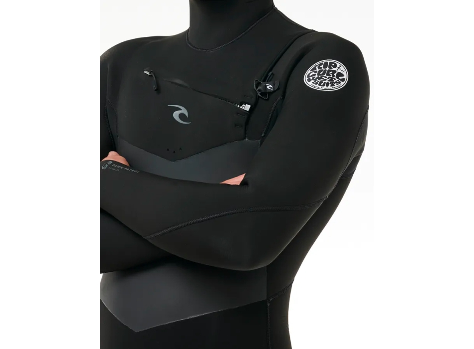 RIP CURL DAWN PATROL 6/4 MUTA INVERNALE CHEST ZIP CON CAPPUCCIO