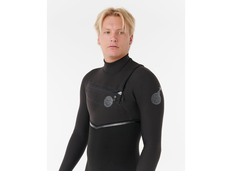 RIP CURL E-BOMB 4/3 MUTA INVERNALE CHEST ZIP BLACK