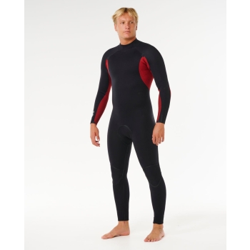 RIP CURL E-BOMB 5/4 MUTA INVERNALE CON CAPPUCCIO ZIP FREE BLACK