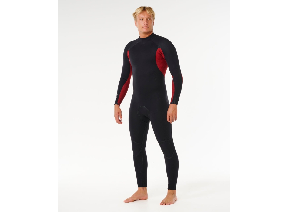 RIP CURL E-BOMB 5/4 MUTA INVERNALE CON CAPPUCCIO ZIP FREE BLACK