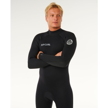 RIP CURL E-BOMB 5/4 MUTA INVERNALE CON CAPPUCCIO ZIP FREE BLACK