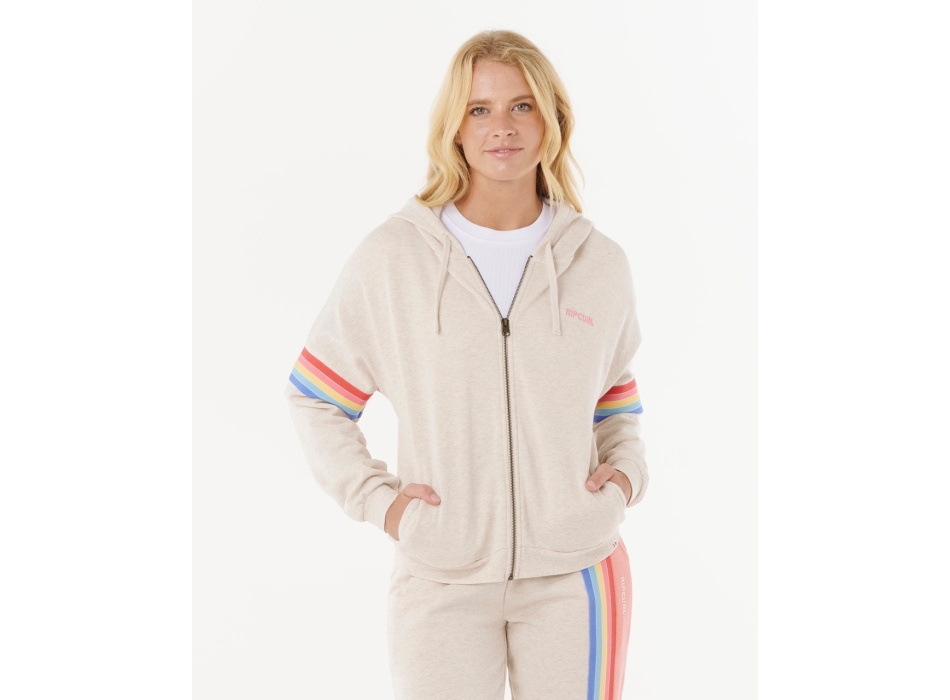 RIP CURL FELPA ESTIVA CON ZIP SURF REVIVAL HOOD BLUE