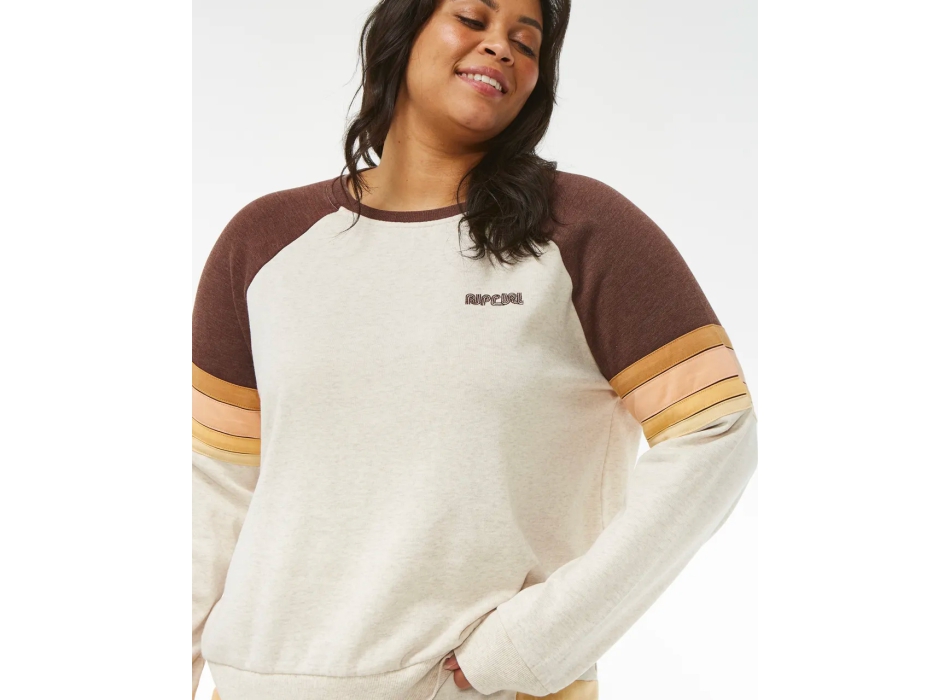 RIP CURL FELPA GIROCOLLO CON MANICHE RAGLAN SURF REVIVAL