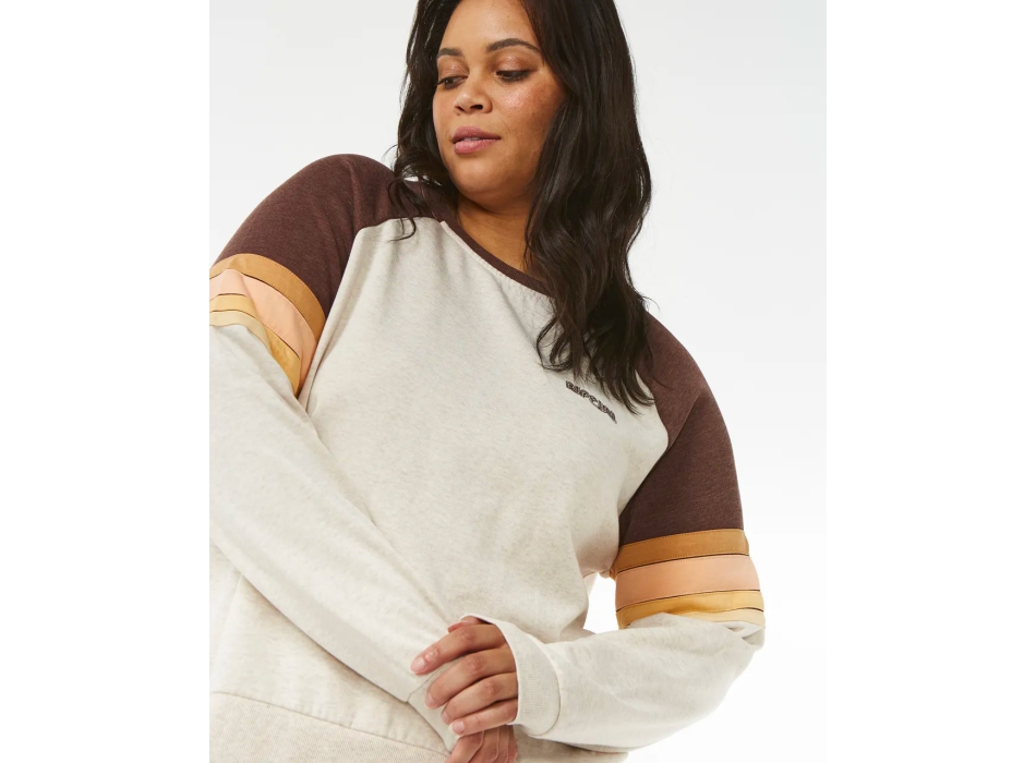 RIP CURL FELPA GIROCOLLO CON MANICHE RAGLAN SURF REVIVAL