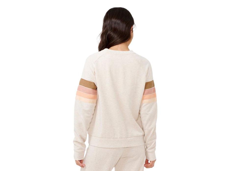RIP CURL FELPA GIROCOLLO HIGH TIDE SURF RAGLAN OATMEAL MARLE