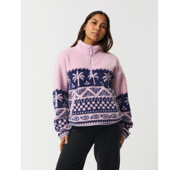 RIP CURL FELPA IN PILE DONNA BOSSA NOVA 1/4 ZIP LILAC