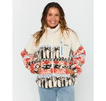 RIP CURL FELPA IN PILE POLAR OCEANIC ZIP DONNA BEIGE