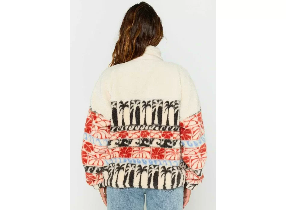 RIP CURL FELPA IN PILE POLAR OCEANIC ZIP DONNA BEIGE