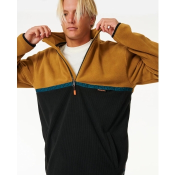 RIP CURL FELPA PILE ZIP JOURNEY POLAR CREW BLACK