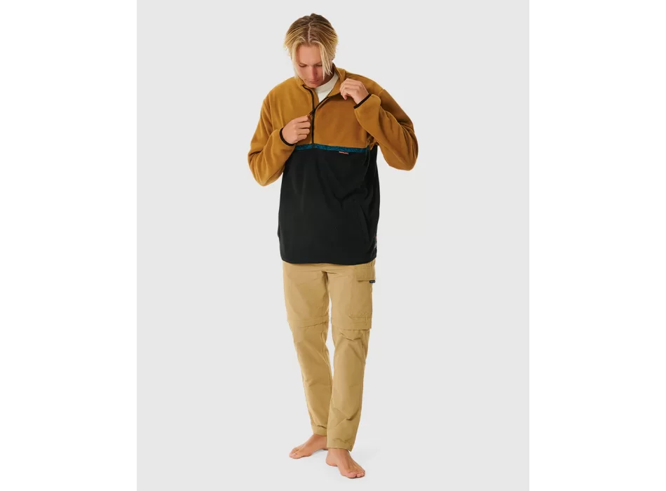 RIP CURL FELPA PILE ZIP JOURNEY POLAR CREW BLACK