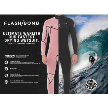 RIP CURL FLASHBOMB 5/3 MUTA INVERNALE CHEST ZIP BLACK