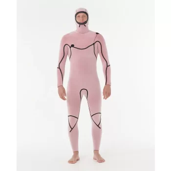 RIP CURL FLASHBOMB 5/4 MUTA INVERNALE CHEST ZIP CON CAPPUCCIO