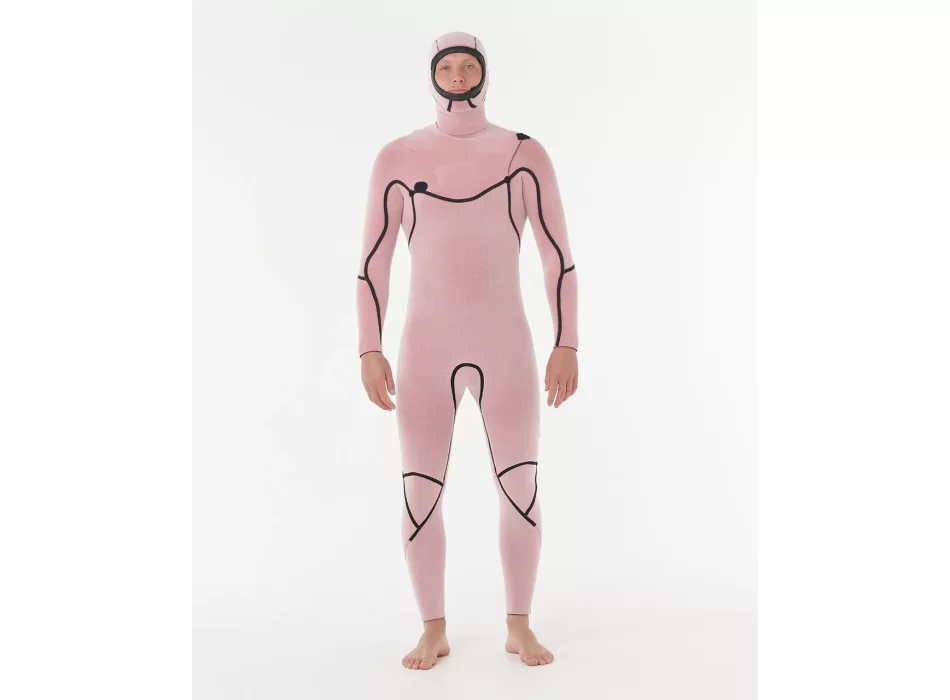 RIP CURL FLASHBOMB 5/4 MUTA INVERNALE CHEST ZIP CON CAPPUCCIO