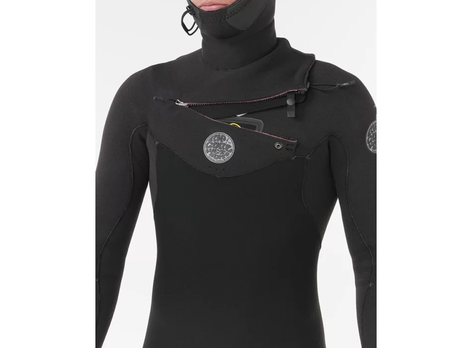 RIP CURL FLASHBOMB 5/4 MUTA INVERNALE CHEST ZIP CON CAPPUCCIO