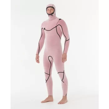 RIP CURL FLASHBOMB 5/4 MUTA INVERNALE CHEST ZIP CON CAPPUCCIO