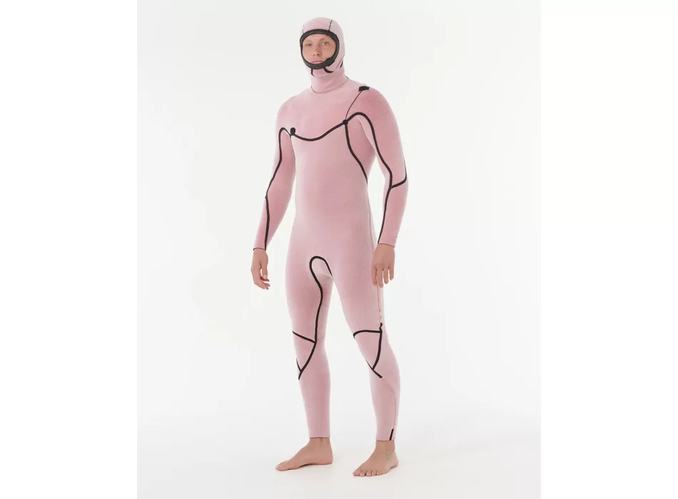 RIP CURL FLASHBOMB 5/4 MUTA INVERNALE CHEST ZIP CON CAPPUCCIO