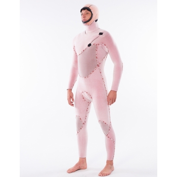 RIP CURL FLASHBOMB 5/4 MUTA INVERNALE CON CAPPUCCIO FRONT ZIP