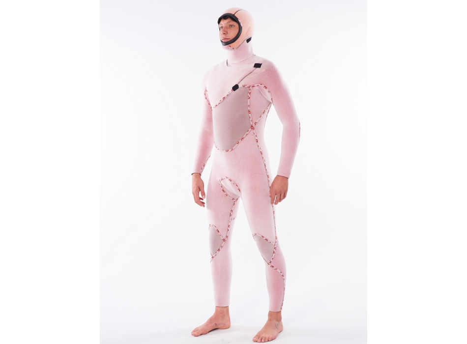 RIP CURL FLASHBOMB 5/4 MUTA INVERNALE CON CAPPUCCIO FRONT ZIP