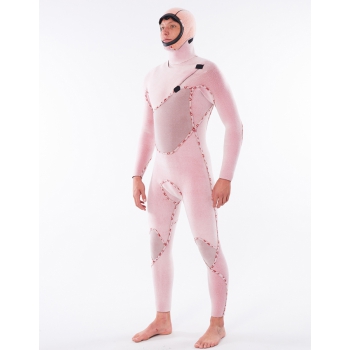 RIP CURL FLASHBOMB 5/4 MUTA INVERNALE CON CAPPUCCIO FRONT ZIP