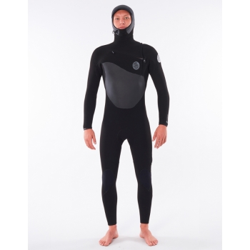 RIP CURL FLASHBOMB 5/4 MUTA INVERNALE CON CAPPUCCIO FRONT ZIP