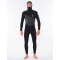 RIP CURL FLASHBOMB 5/4 MUTA INVERNALE CON CAPPUCCIO FRONT ZIP