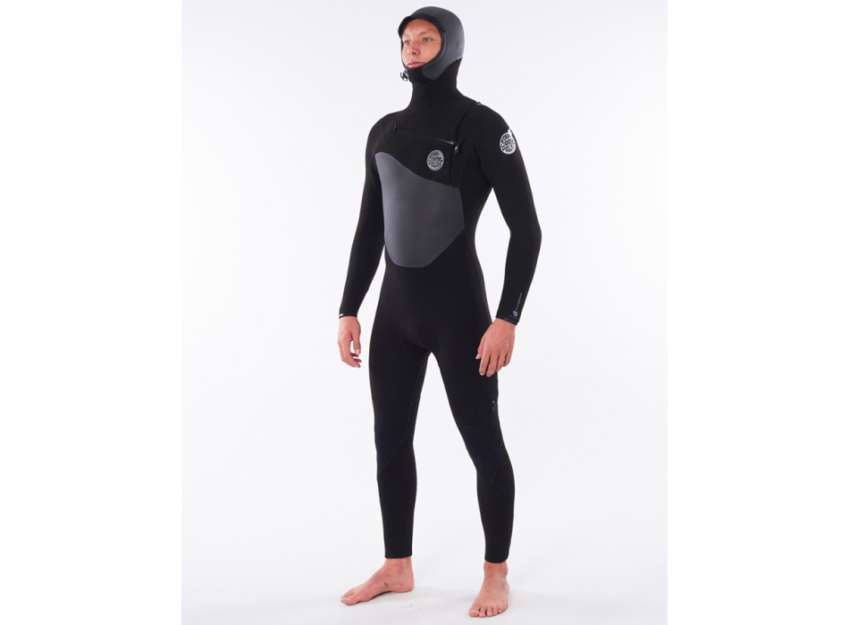 RIP CURL FLASHBOMB 5/4 MUTA INVERNALE CON CAPPUCCIO FRONT ZIP