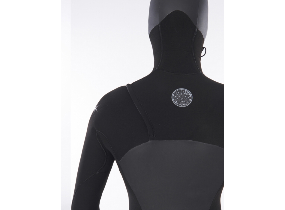 RIP CURL FLASHBOMB 6/4 MUTA INVERNALE CON CAPPUCCIO FRONT ZIP