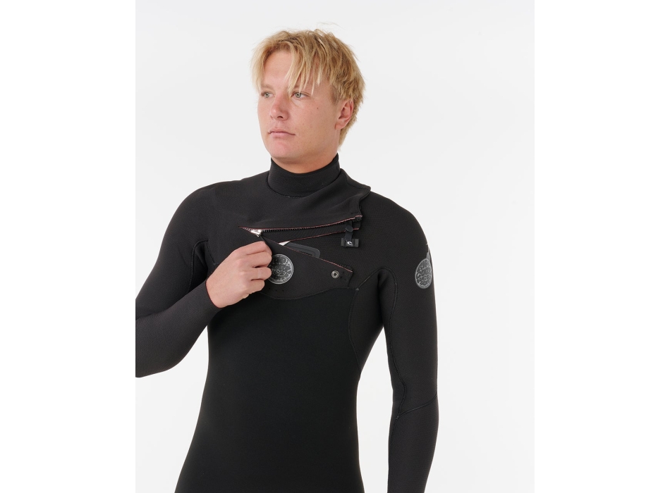 RIP CURL FLASHBOMB 6/4 MUTA INVERNALE CON CAPPUCCIO FRONT ZIP