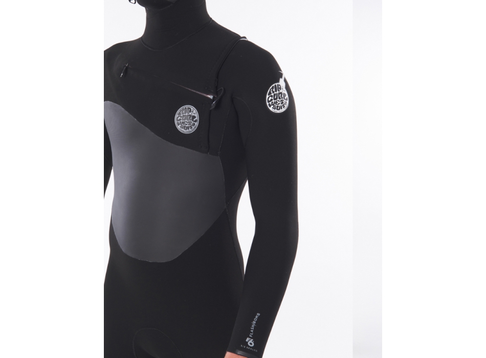 RIP CURL FLASHBOMB 6/4 MUTA INVERNALE CON CAPPUCCIO FRONT ZIP