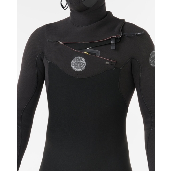 RIP CURL FLASHBOMB 6/4 MUTA INVERNALE CON CAPPUCCIO FRONT ZIP