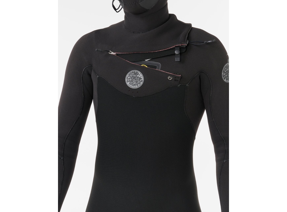 RIP CURL FLASHBOMB 6/4 MUTA INVERNALE CON CAPPUCCIO FRONT ZIP