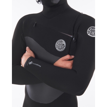 RIP CURL FLASHBOMB 6/4 MUTA INVERNALE CON CAPPUCCIO FRONT ZIP