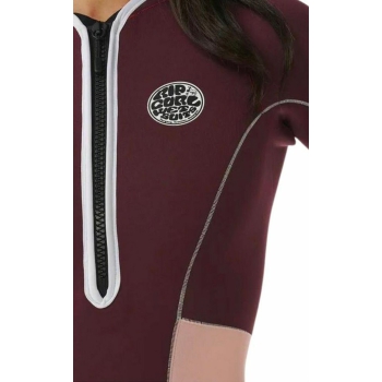 RIP CURL G-BOMB 2.0 1MM MUTINO HIGH CUT MANICHE LUNGHE FRONT ZIP PLUM