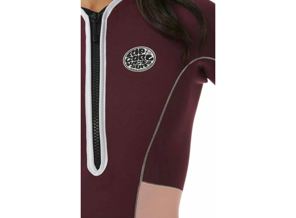 RIP CURL G-BOMB 2.0 1MM MUTINO HIGH CUT MANICHE LUNGHE FRONT ZIP PLUM