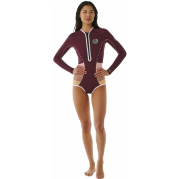 RIP CURL G-BOMB 2.0 1MM MUTINO HIGH CUT MANICHE LUNGHE FRONT ZIP PLUM