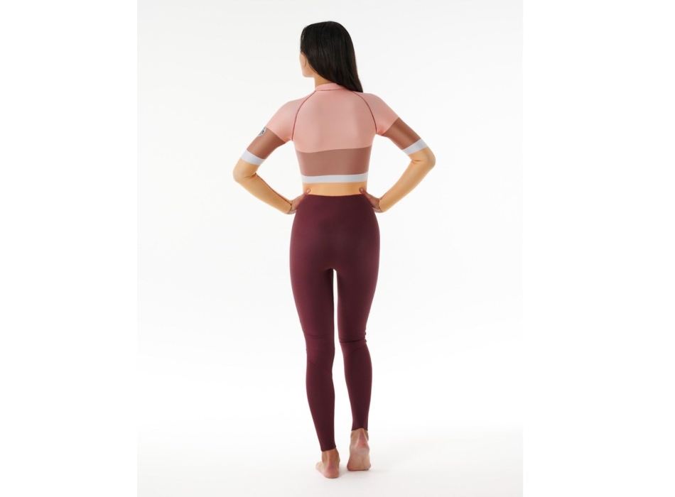 RIP CURL G BOMB MUTA STEAMER 2MM DONNA MANICHE LUNGHE FRONT ZIP PLUM