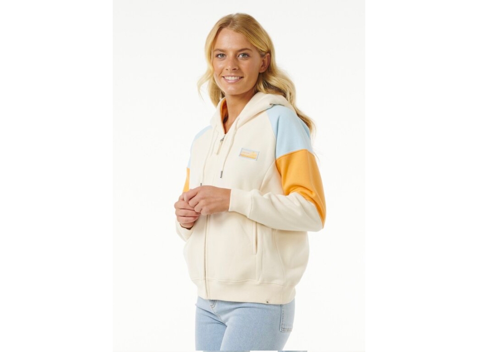 RIP CURL GALICIA FELPA CON ZIP E CAPPUCCIO DONNA BEIGE