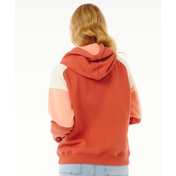 RIP CURL GALICIA FELPA CON ZIP E CAPPUCCIO DONNA RUST