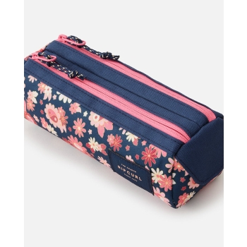 RIP CURL GLOBAL PENCIL CASE ASTUCCIO 2 SCOMPARTI WHITE