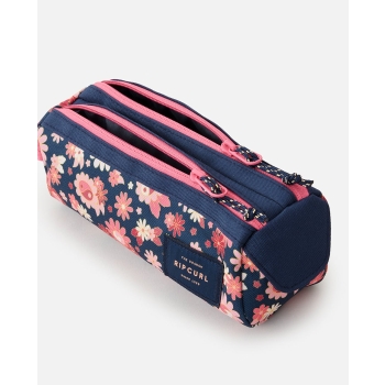 RIP CURL GLOBAL PENCIL CASE ASTUCCIO 2 SCOMPARTI WHITE