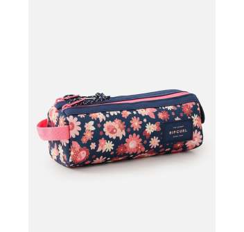 RIP CURL GLOBAL PENCIL CASE ASTUCCIO 2 SCOMPARTI WHITE