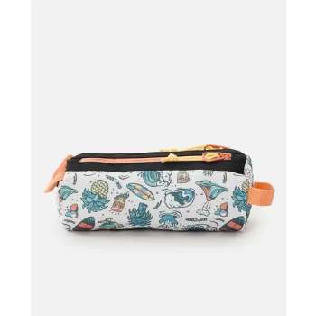 RIP CURL GLOBAL PENCIL CASE ASTUCCIO DOPPIO BONE