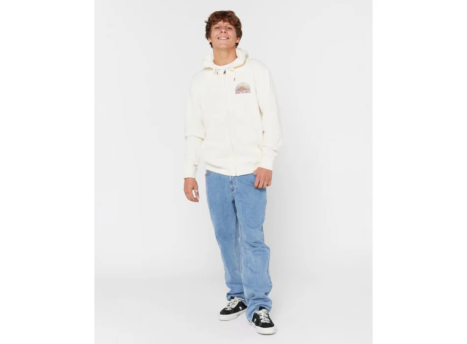 RIP CURL GRATEFUL SHRED FELPA CON CAPPUCCIO E ZIP BONE